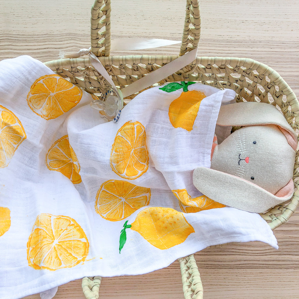 Lange pour bébé imprimé de citrons - Kraftille