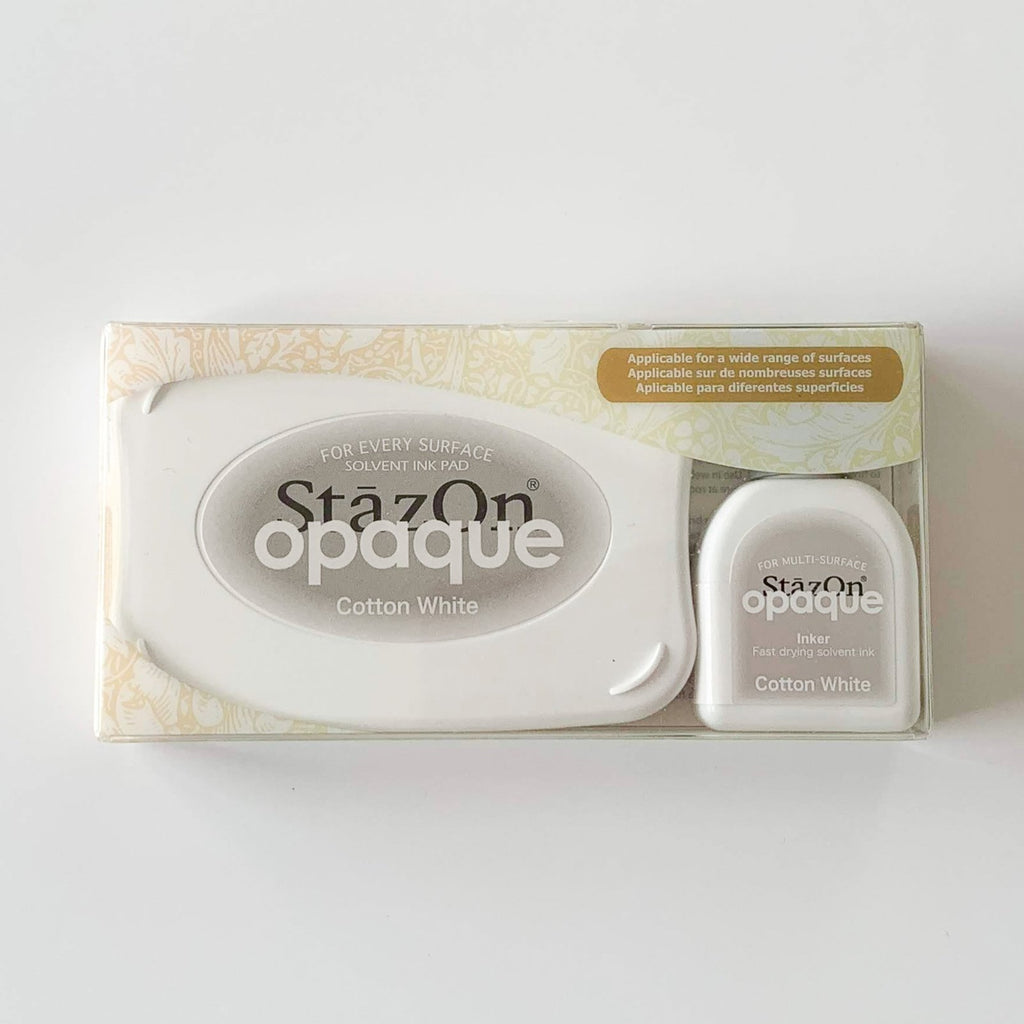 Encreur et recharge StazOn Opaque blanc - Kraftille