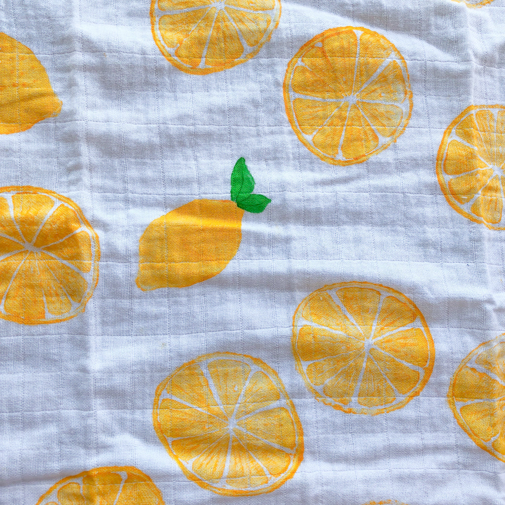 Lange pour bébé imprimé de citrons - Kraftille