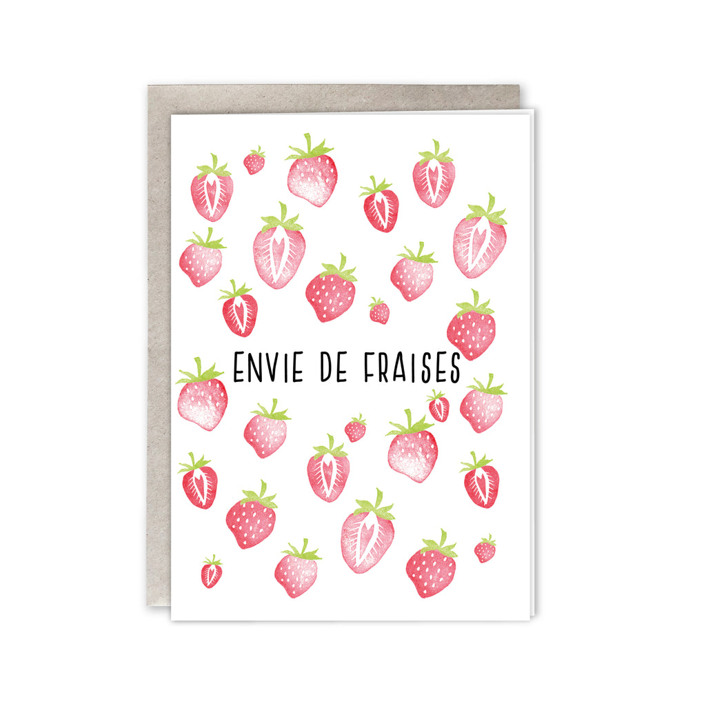 Carte "Envie de fraises" - Kraftille
